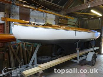 For Sale - 1908 Yare & Bure One Design (YBOD,  White Boat) & Trailer